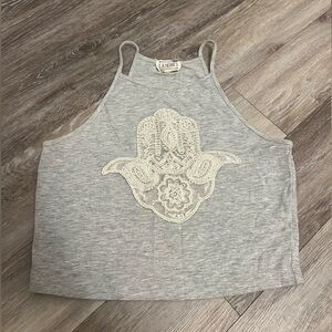 Hamsa Hand High Neck Cami Tank Top